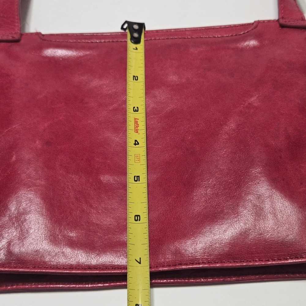 Hobo The Original Red Leather Crossbody Shoulder Bag Vintage Small Zipper Purse - Picture 12 of 14